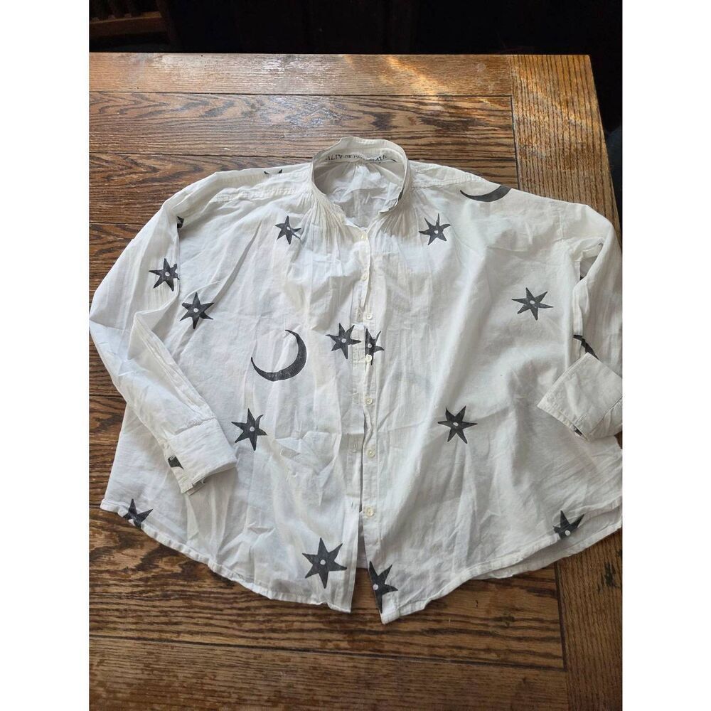 alix of bohemia kiki stargazer shirt - white black star - Picture 2 of 5